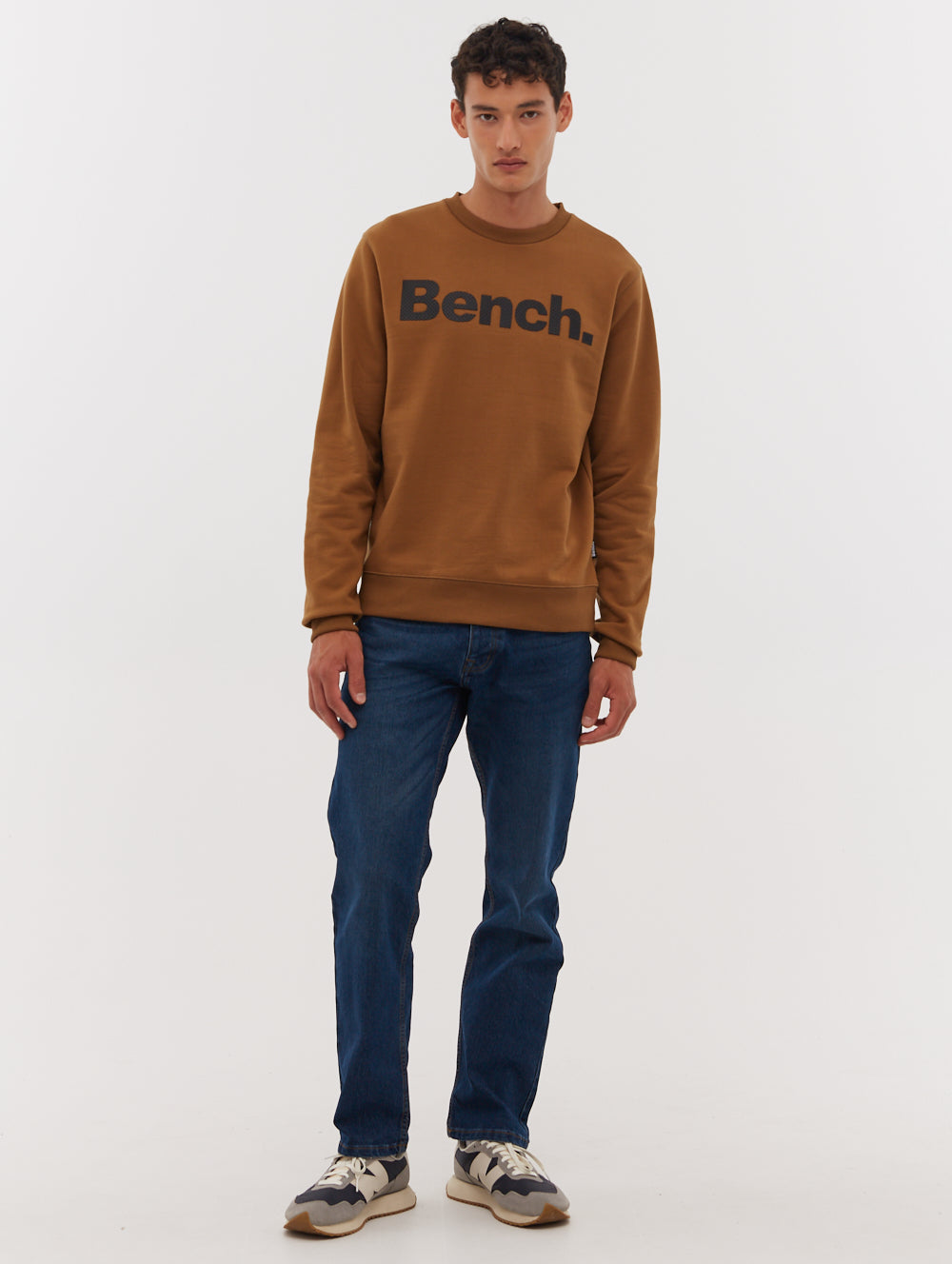 Tipster Perforated Logo Crew Neck Sweatshirt - Brown