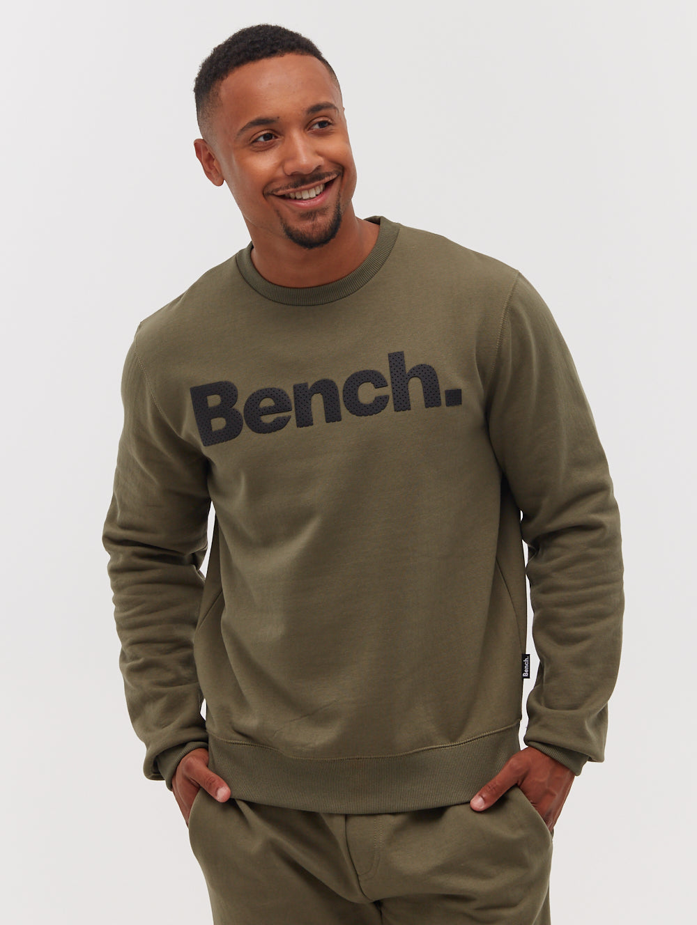 Tipster Perforated Logo Crew Neck Sweatshirt - Green