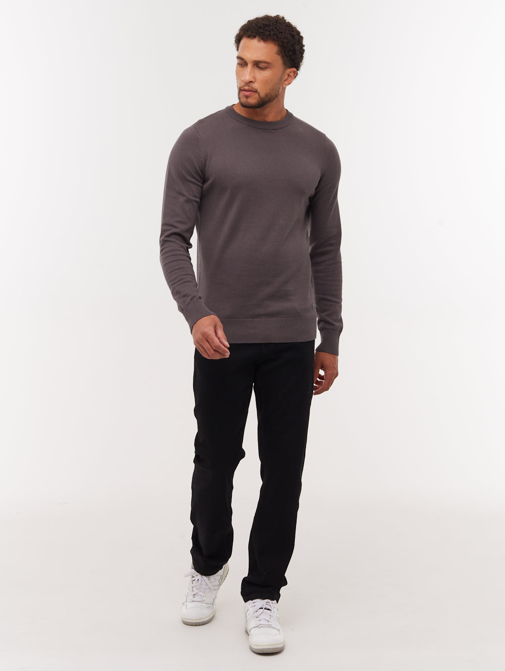 Vietro Grey GY028 Knit Crews Fine Gauge Shot 1