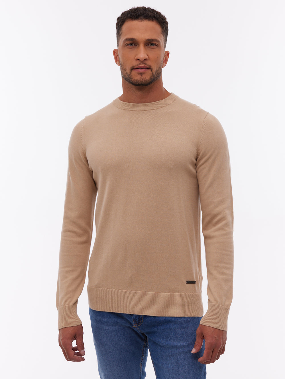 Vietro Beige ST036 Knit Crews Fine Gauge Shot 1