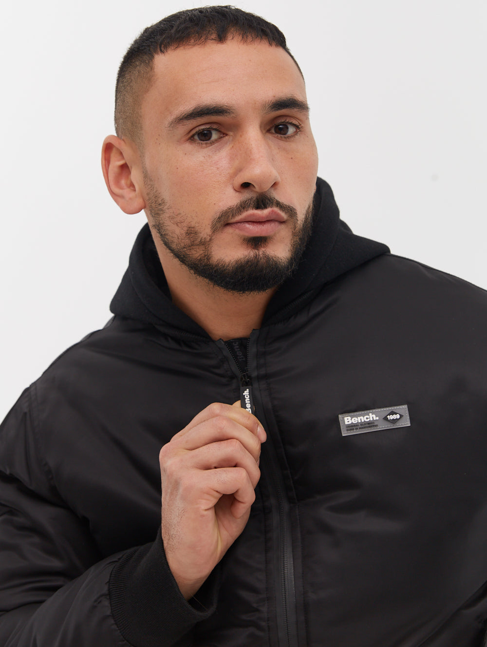 Bomper Fleece Hood Bomber Jacket - Black
