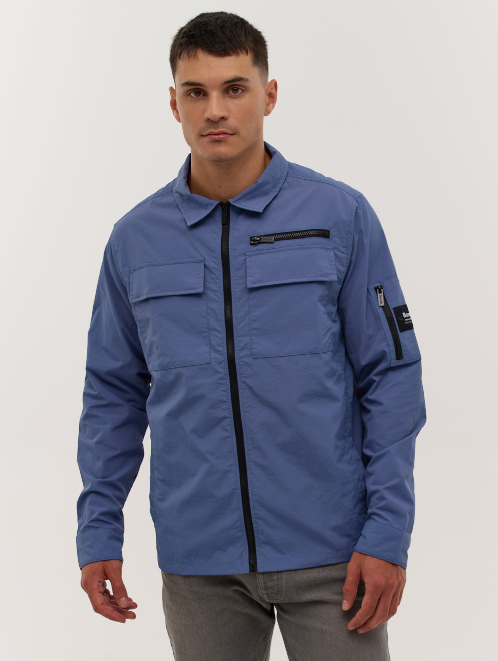 Branson Sleeve Pocket Shacket - Blue