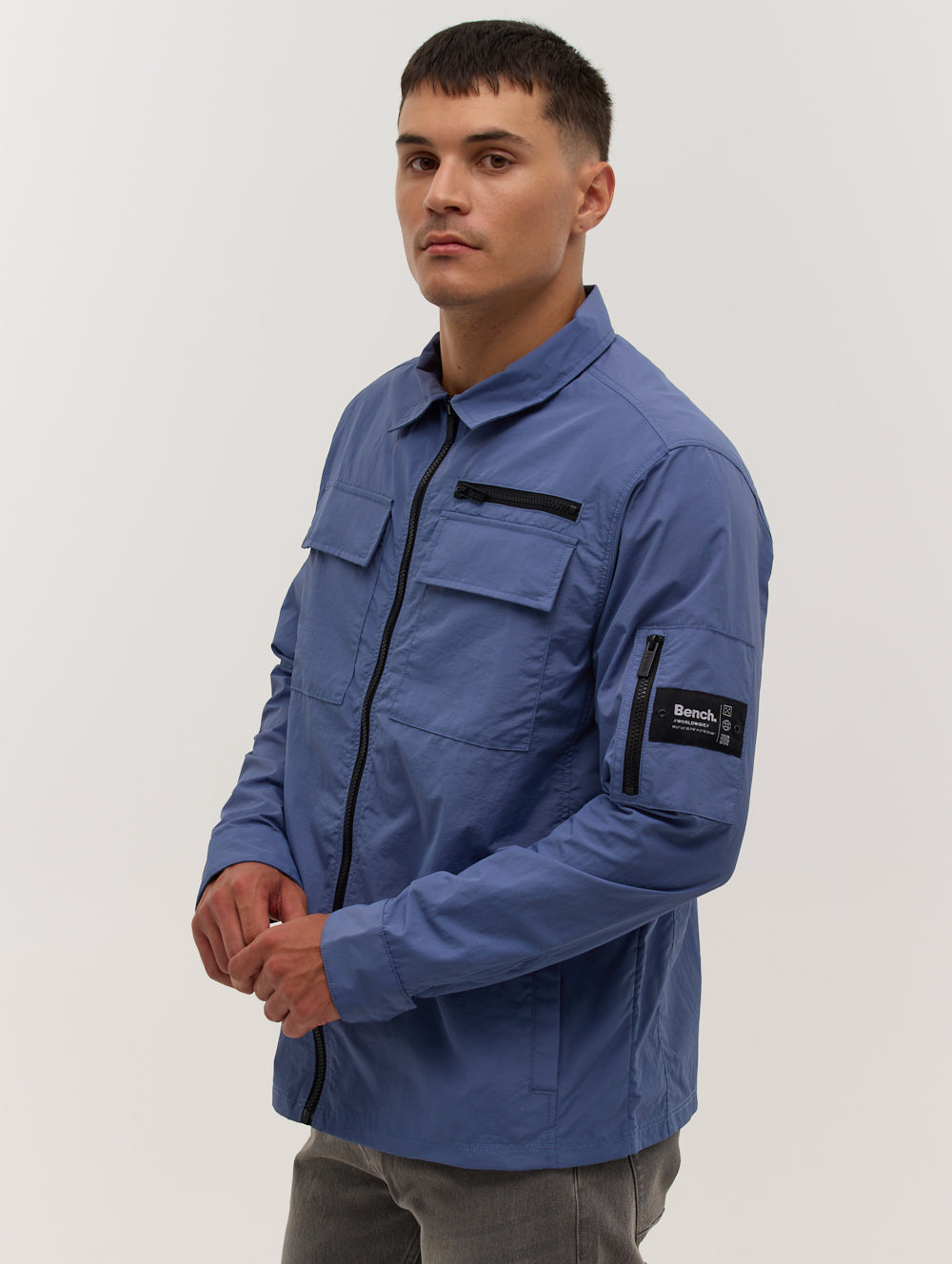 Branson Sleeve Pocket Shacket - Blue