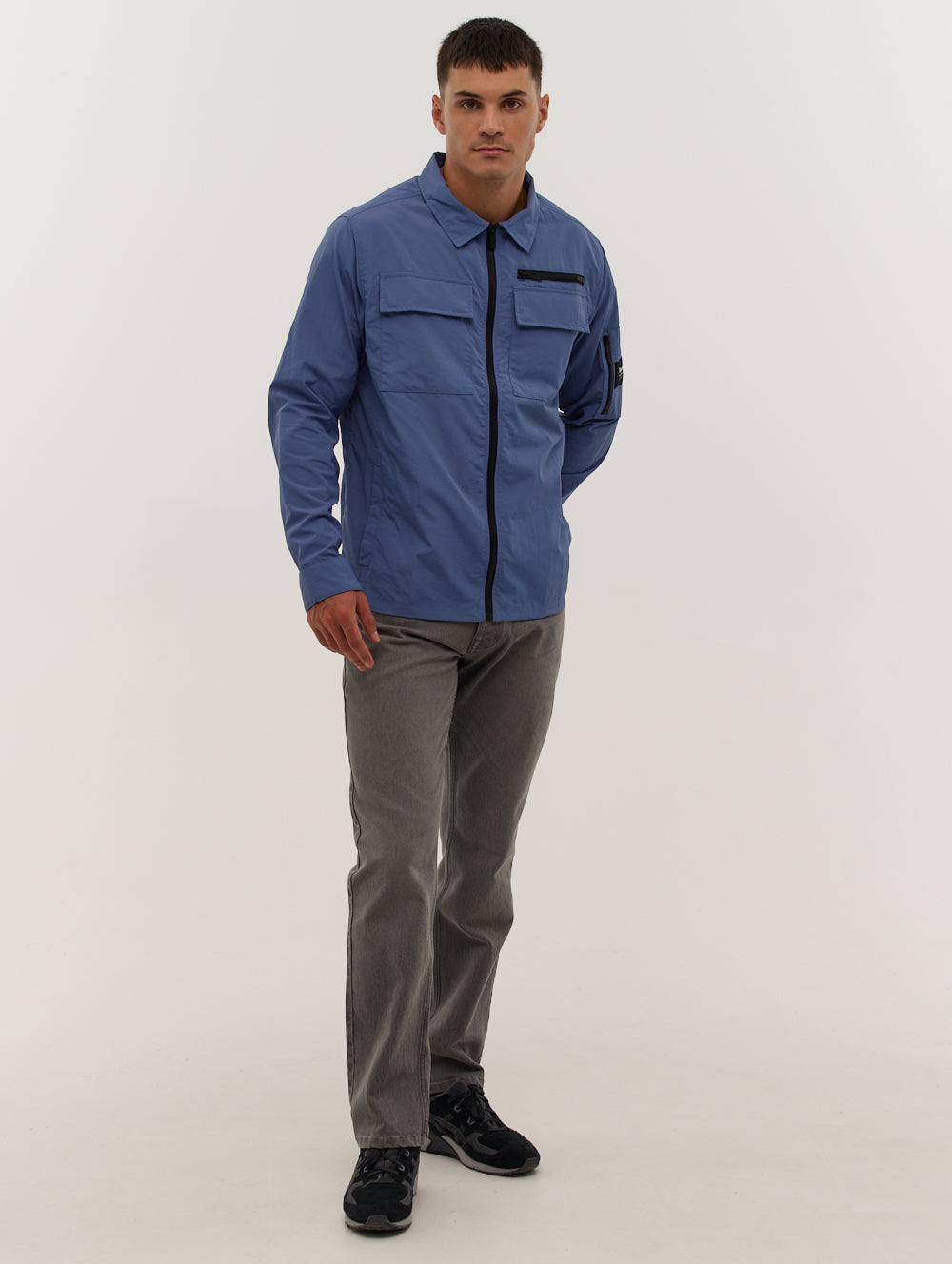 Branson Sleeve Pocket Shacket - Blue