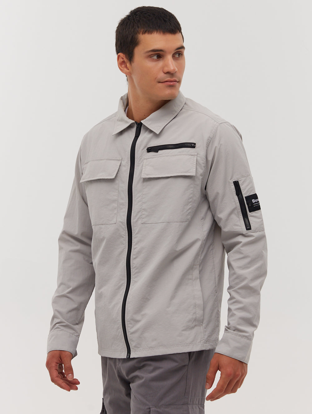 Branson Sleeve Pocket Shacket - Grey