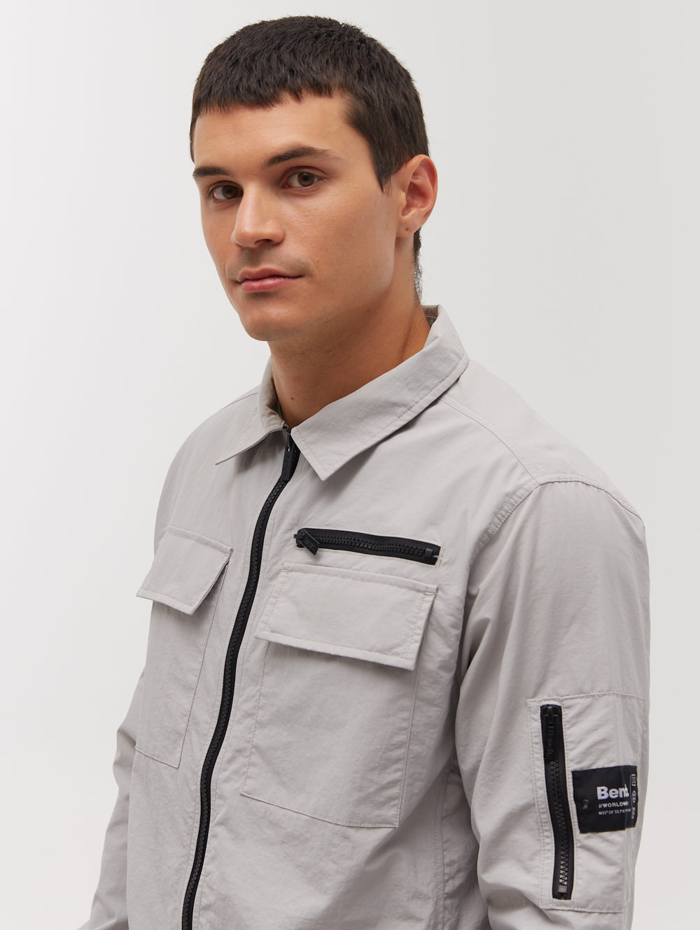Branson Sleeve Pocket Shacket - Grey