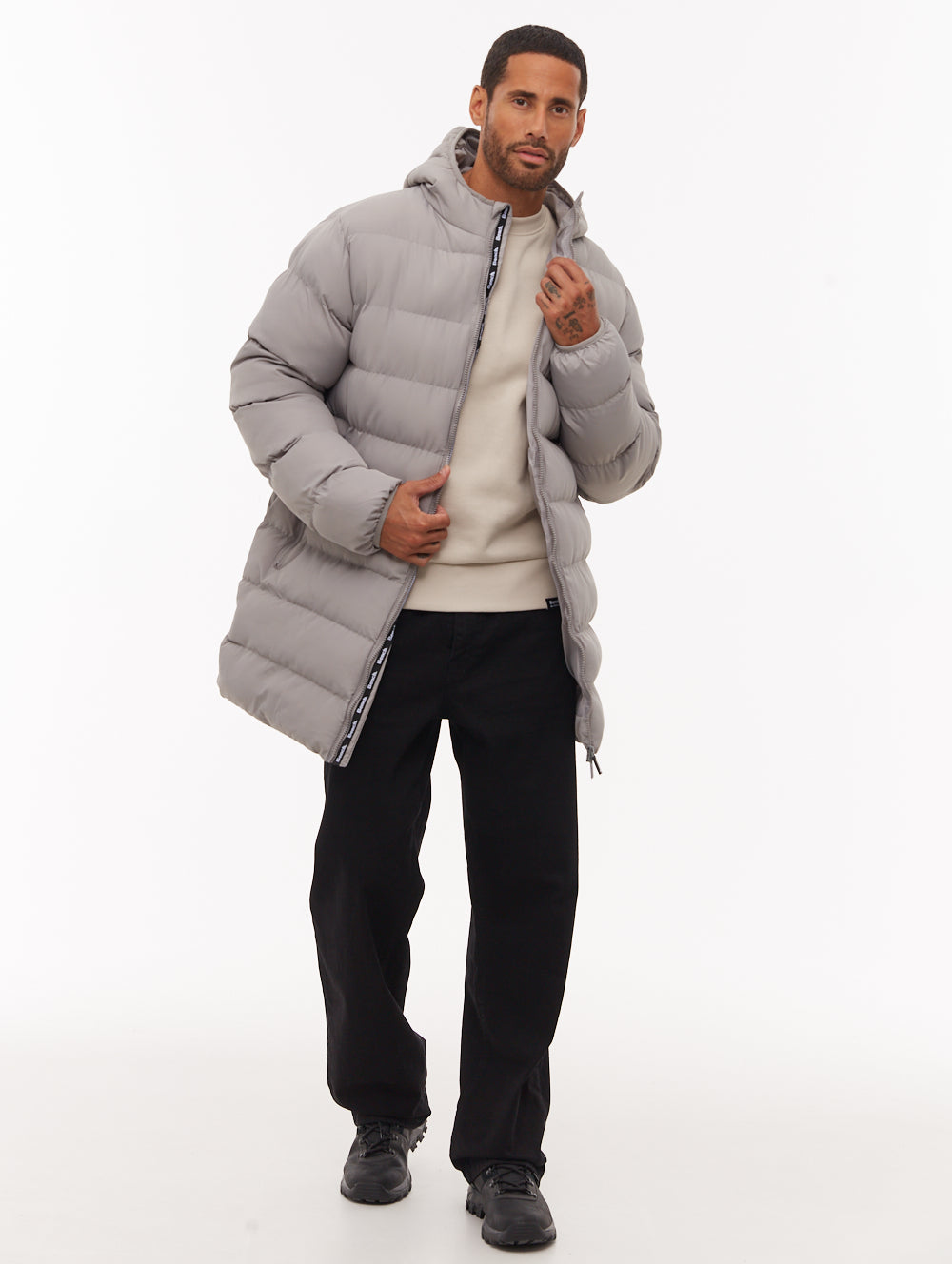 Arviss Hooded Puffer Jacket - Grey