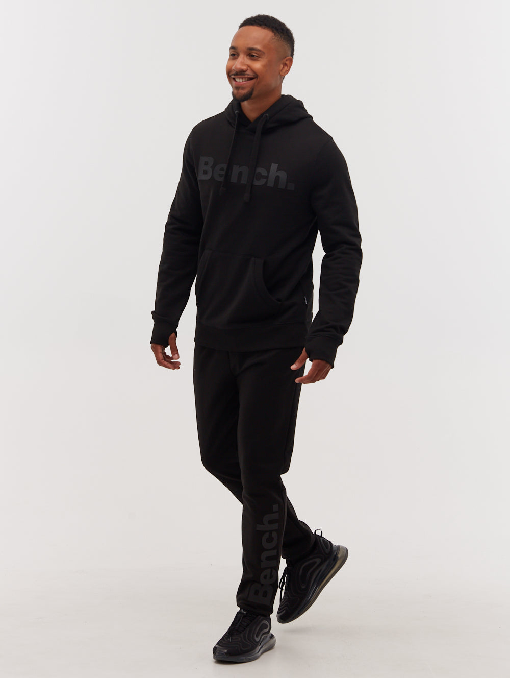 Paxton Tonal Logo Joggers - Black