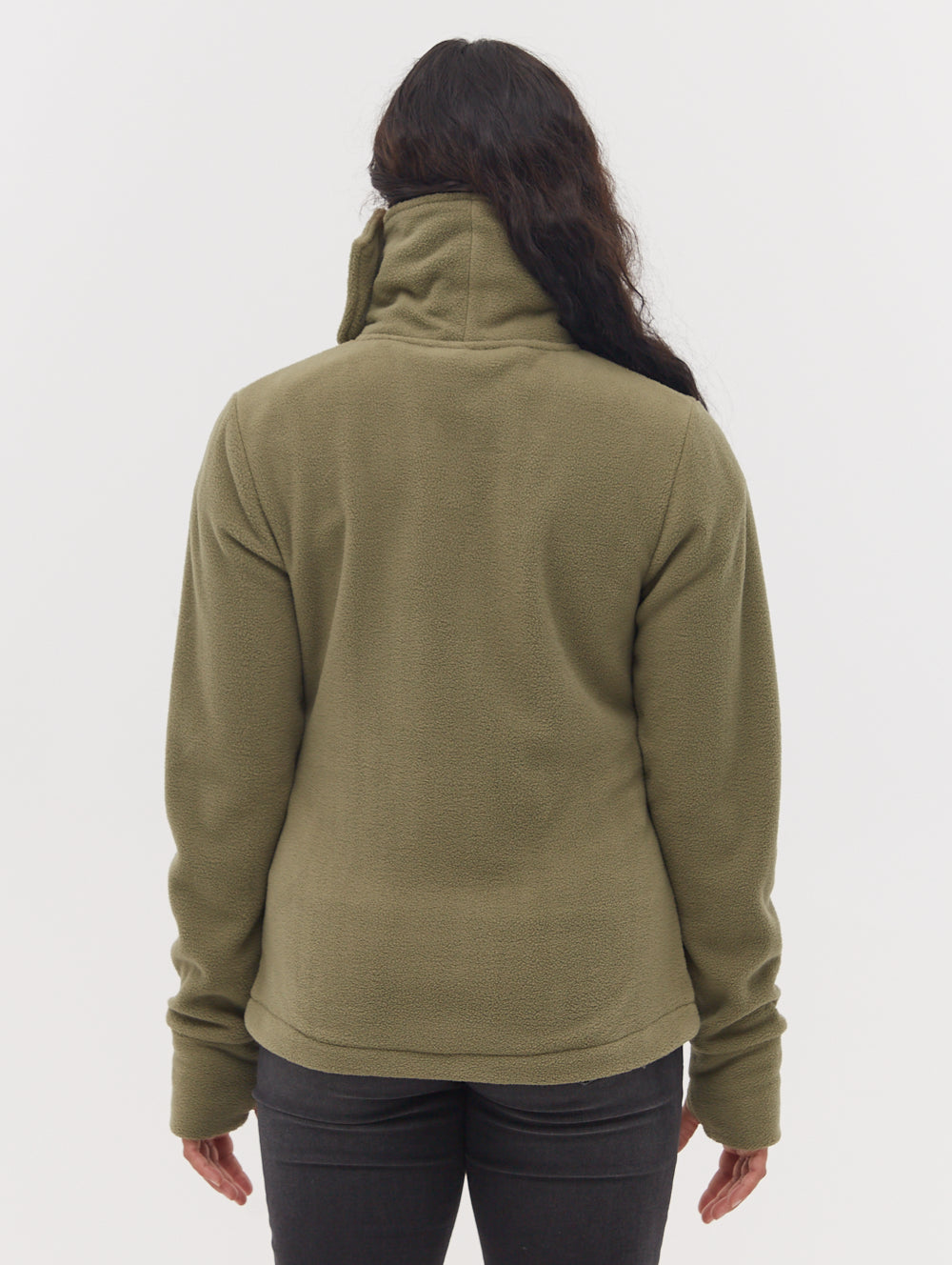 Funnel Microfleece Wrap Neck Zip-Up - Green