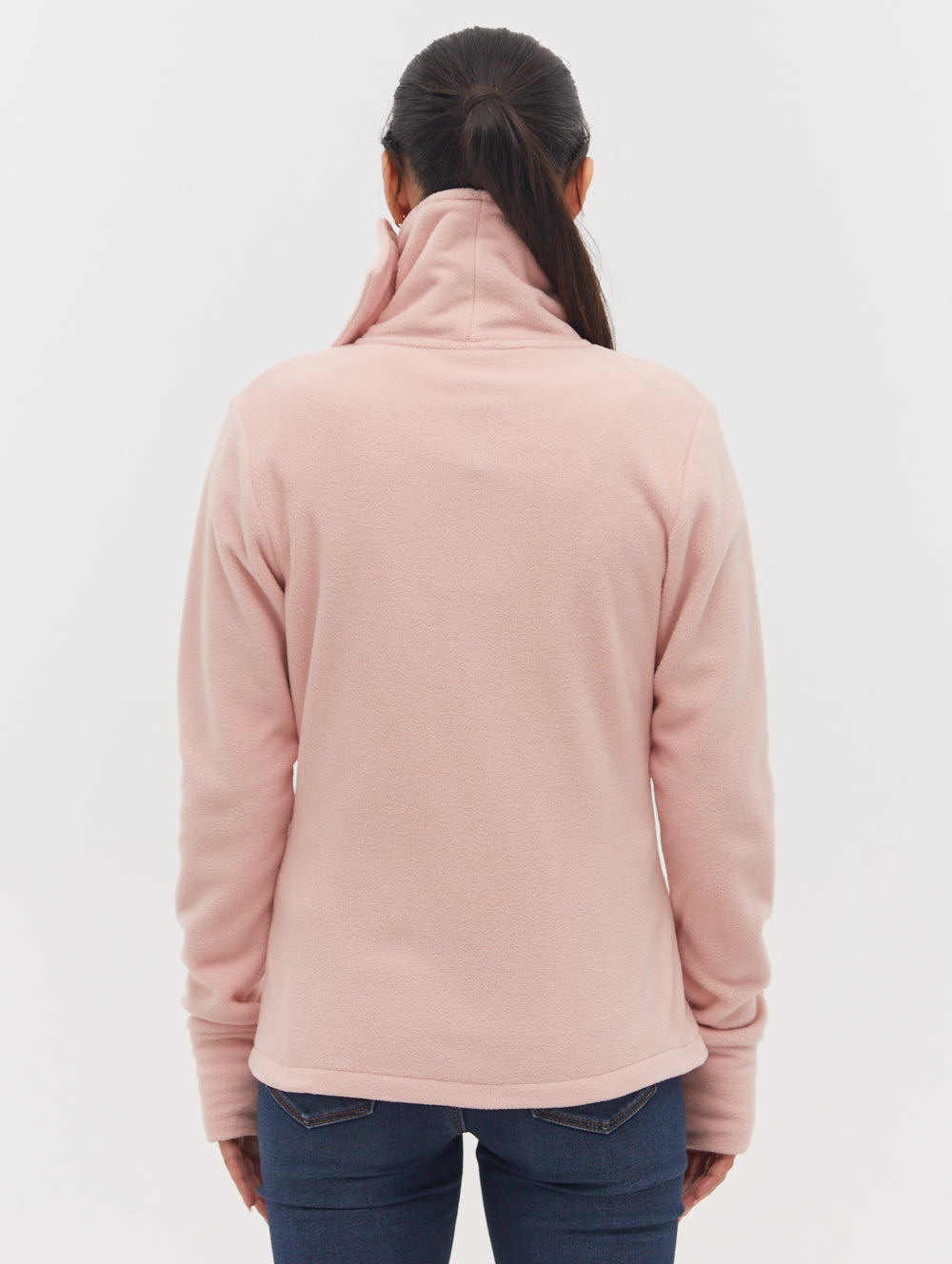 Funnel Microfleece Wrap Neck Zip-Up - Pink