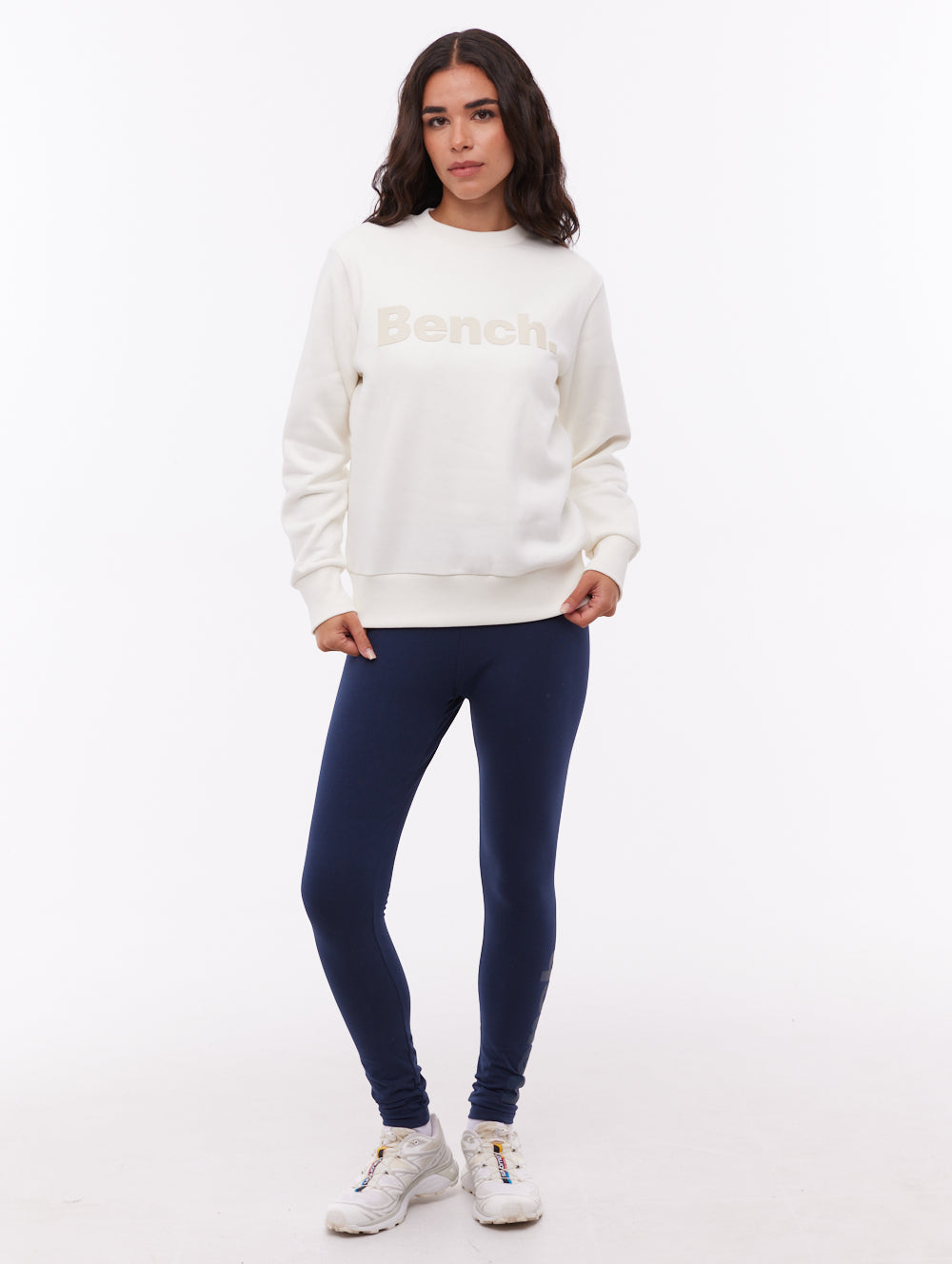 Reana Tonal Logo Crew Neck - White