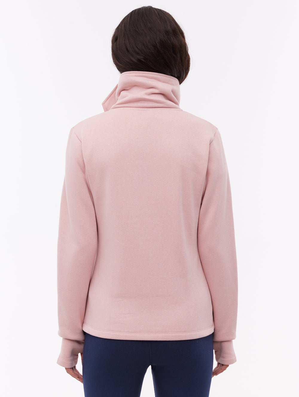 Annah Wrap Neck Zip-Up - Pink