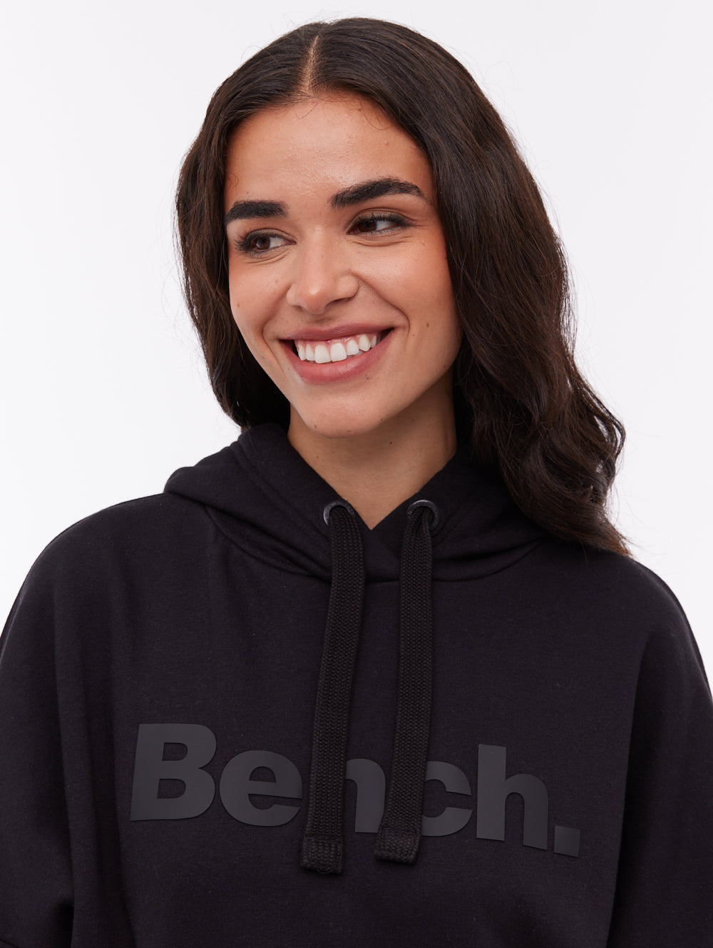 Linra Oversize Tonal Logo Hoodie - Black