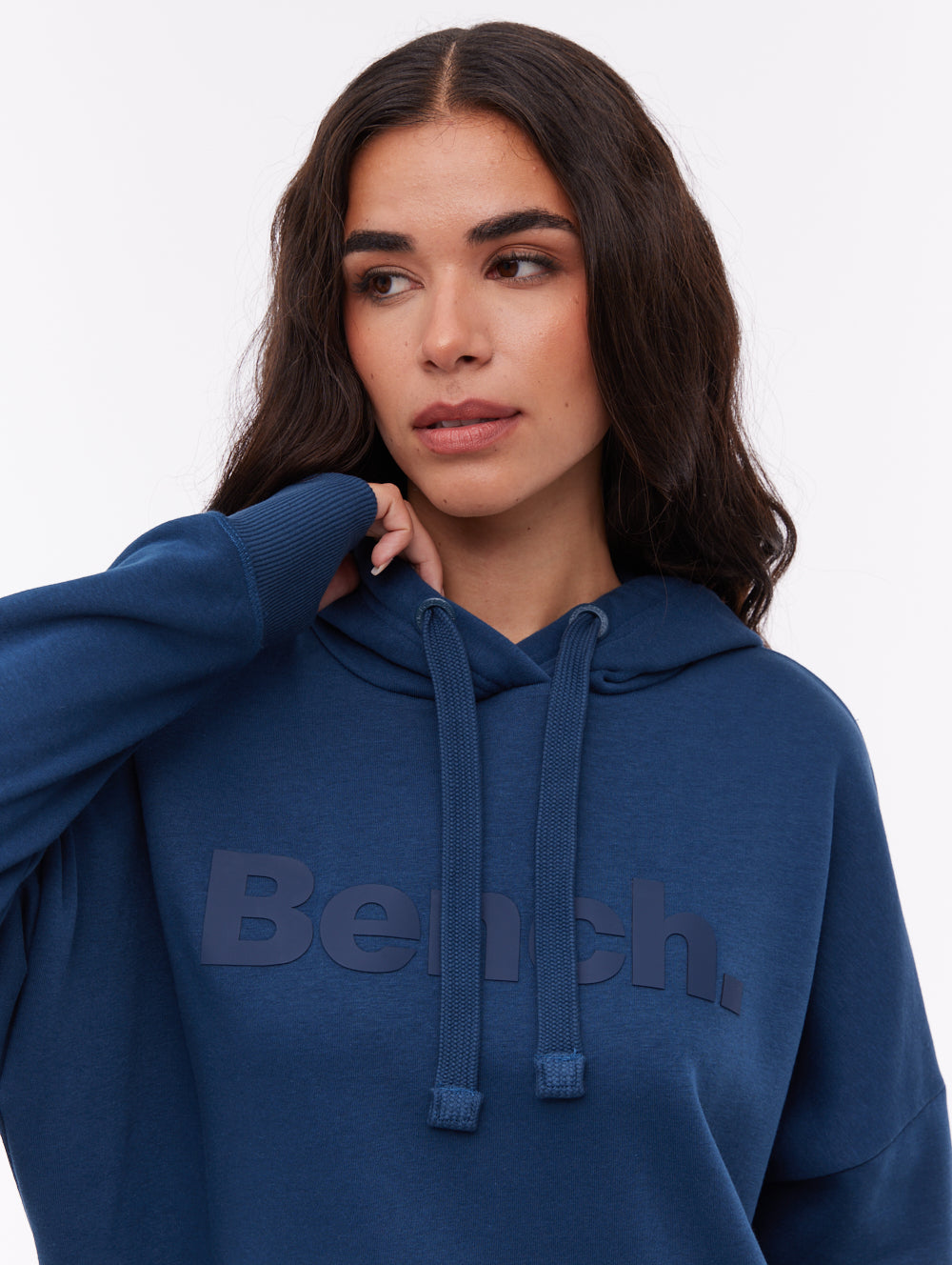 Linra Oversize Tonal Logo Hoodie - Blue