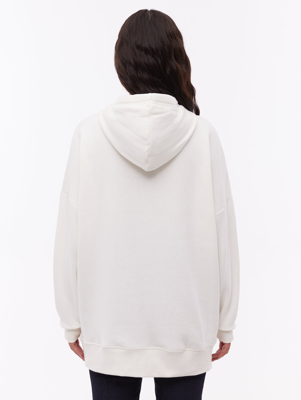 Linra Oversize Tonal Logo Hoodie - White