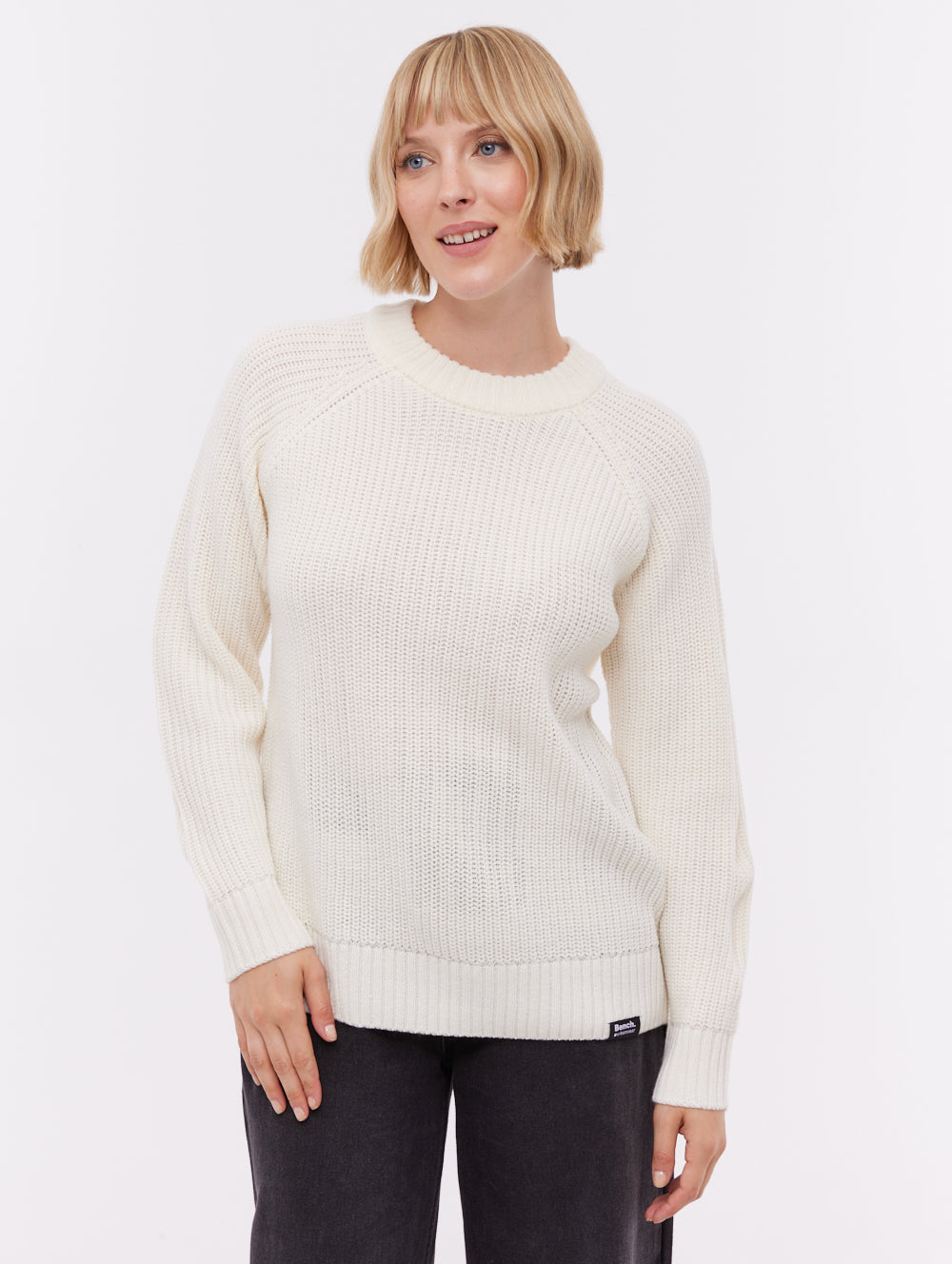 Sorpha White WH007 Knit Crews Raglan Jumper Shot 1