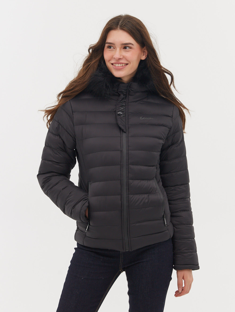 Ludlow Hooded Bomber Jacket - Black