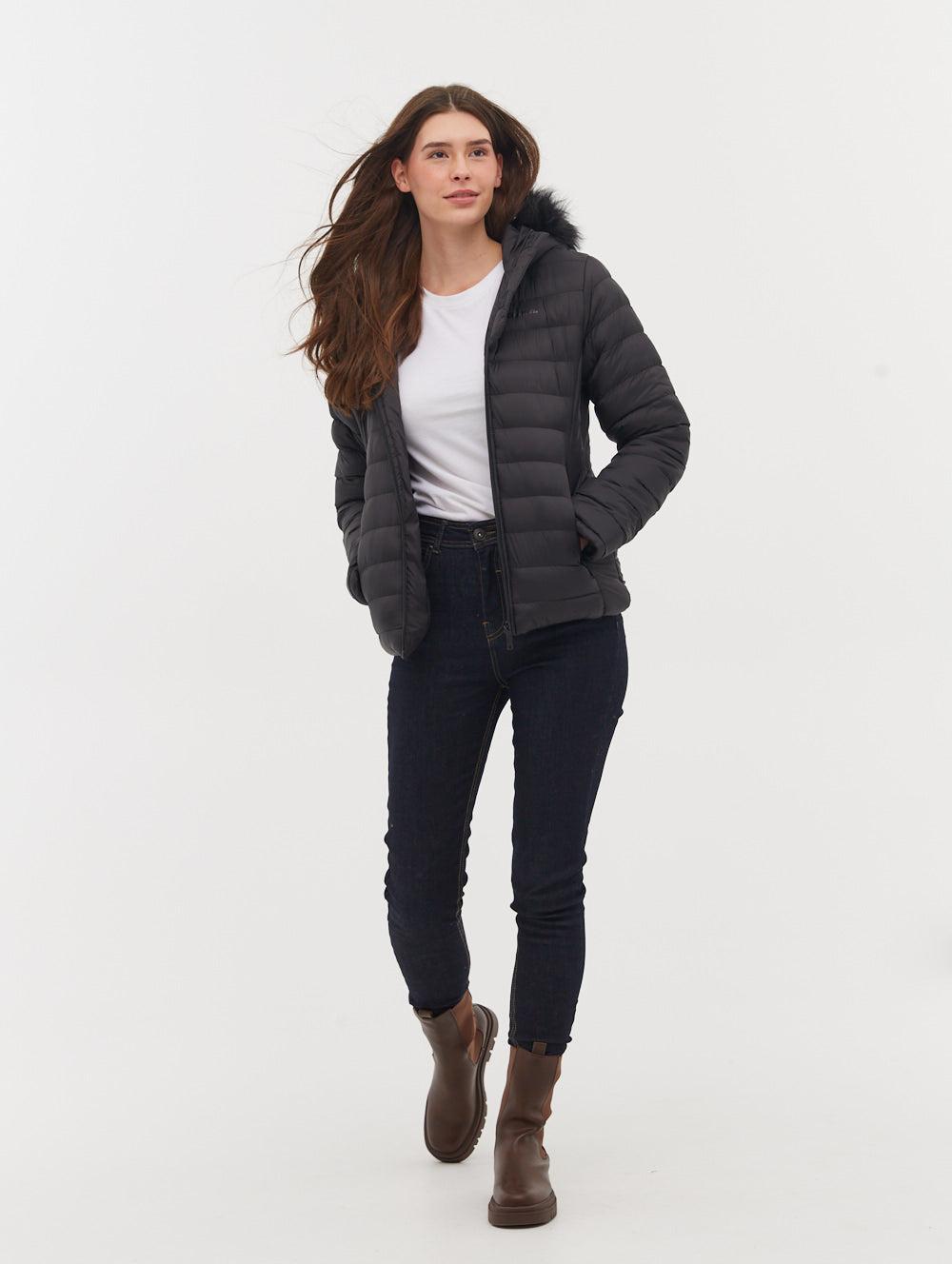 Ludlow Hooded Bomber Jacket - Black