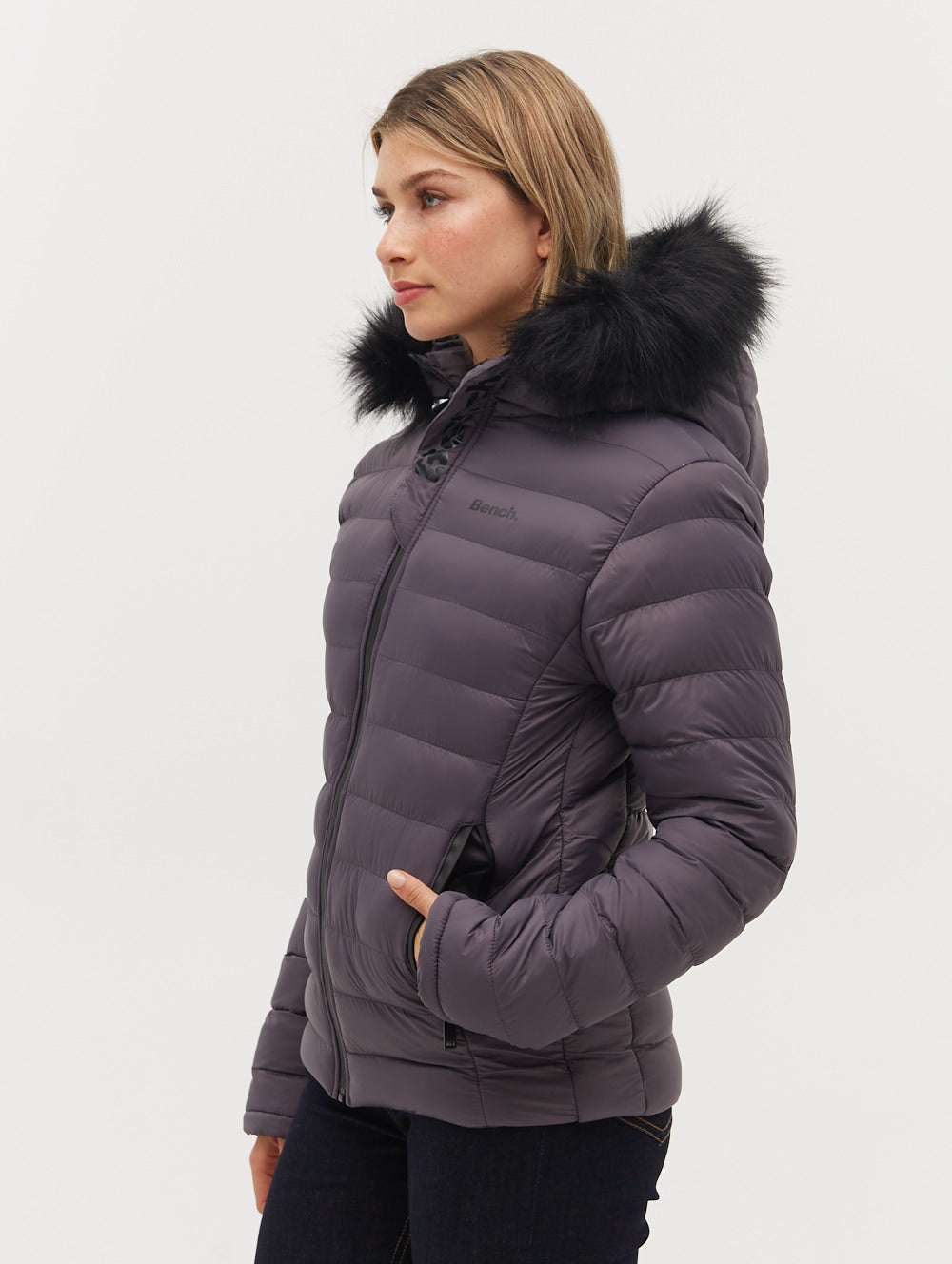 Ludlow Hooded Bomber Jacket - Grey