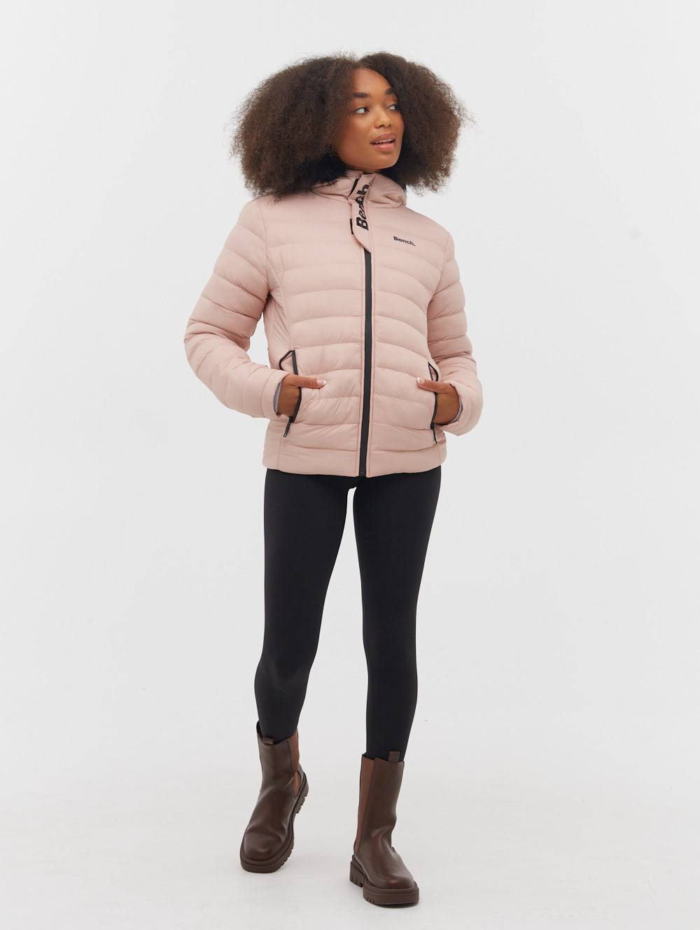 Ludlow Hooded Bomber Jacket - Pink