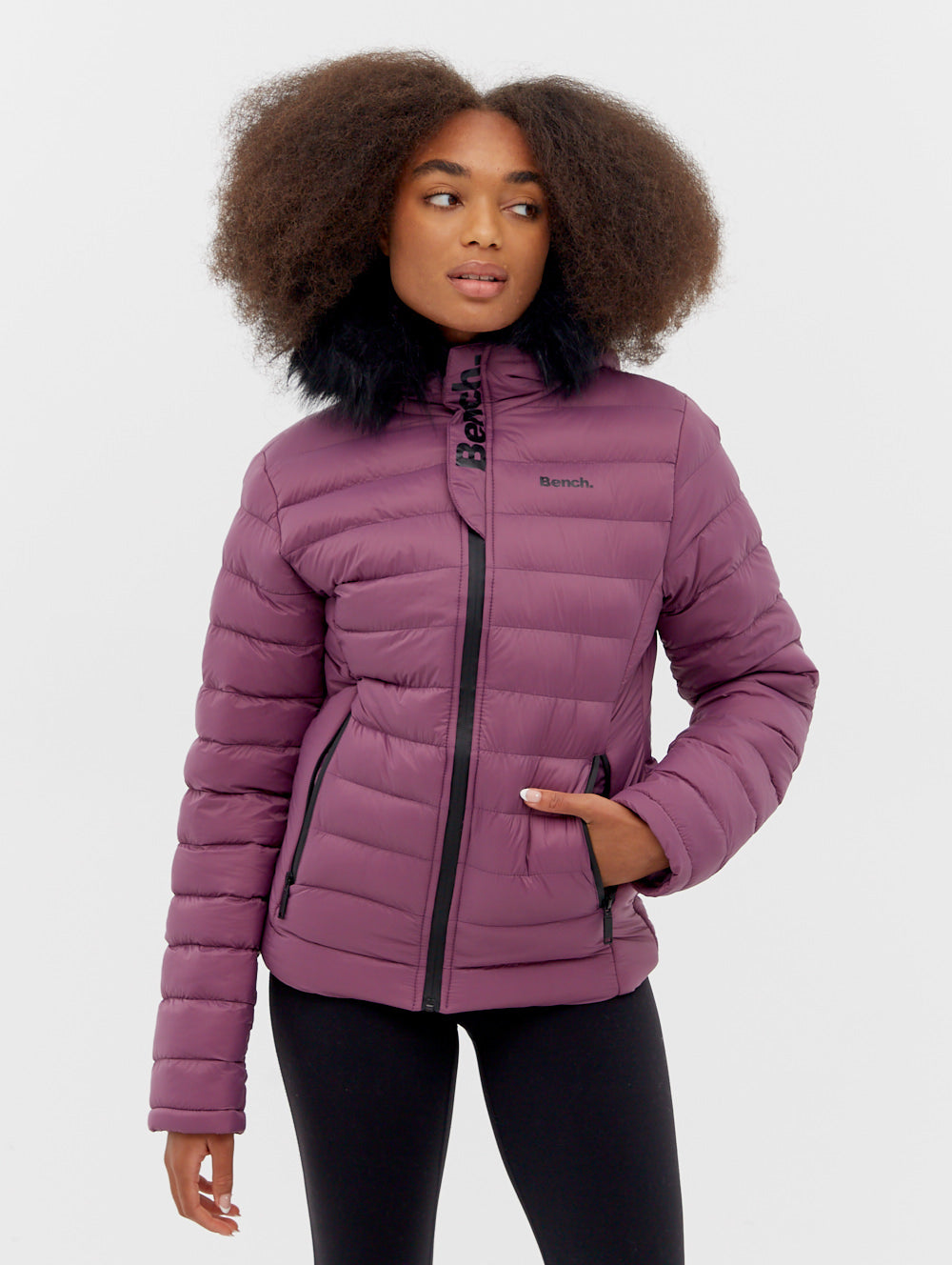 Ludlow Hooded Bomber Jacket - Purple