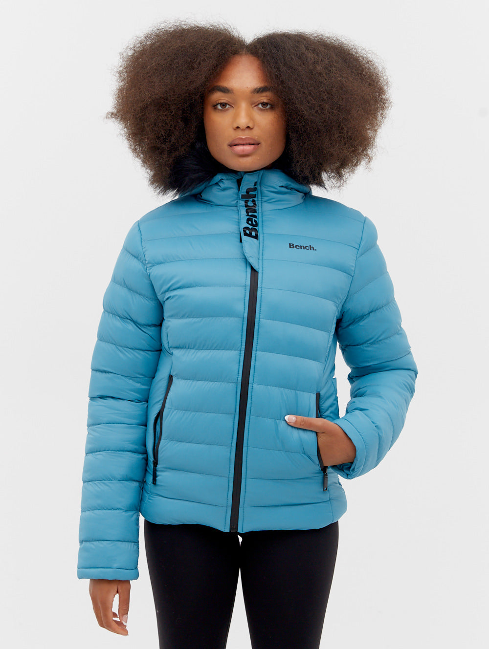 Ludlow Hooded Bomber Jacket - Blue