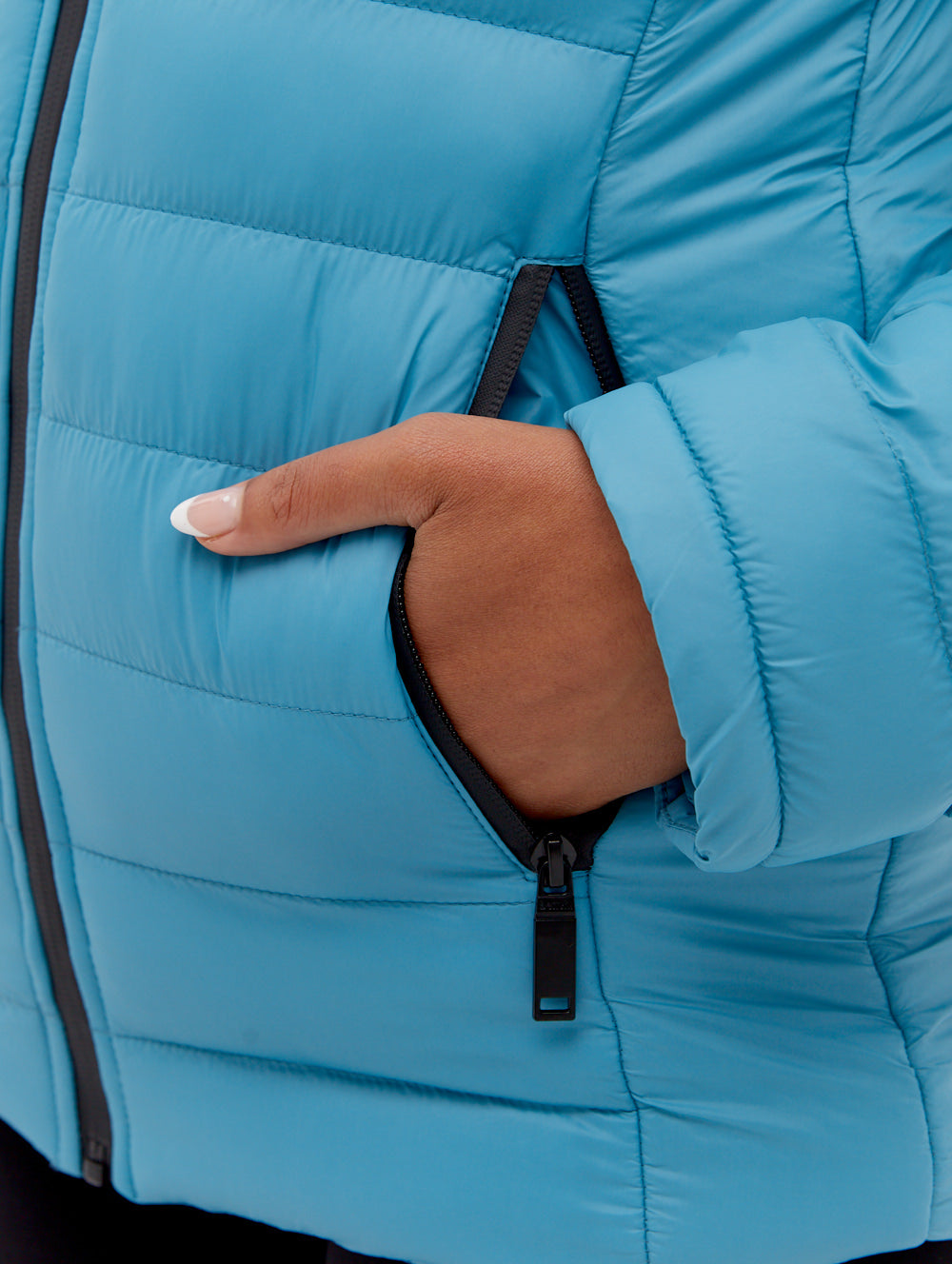 Ludlow Hooded Bomber Jacket - Blue