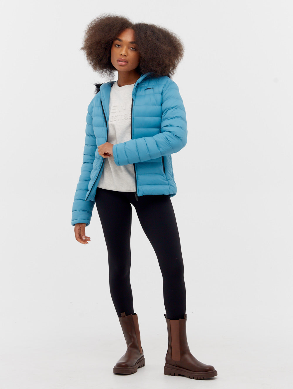 Ludlow Hooded Bomber Jacket - Blue