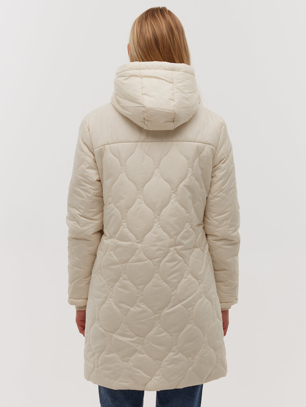 Dakoah Honeycomb Quilted Midi Jacket - White