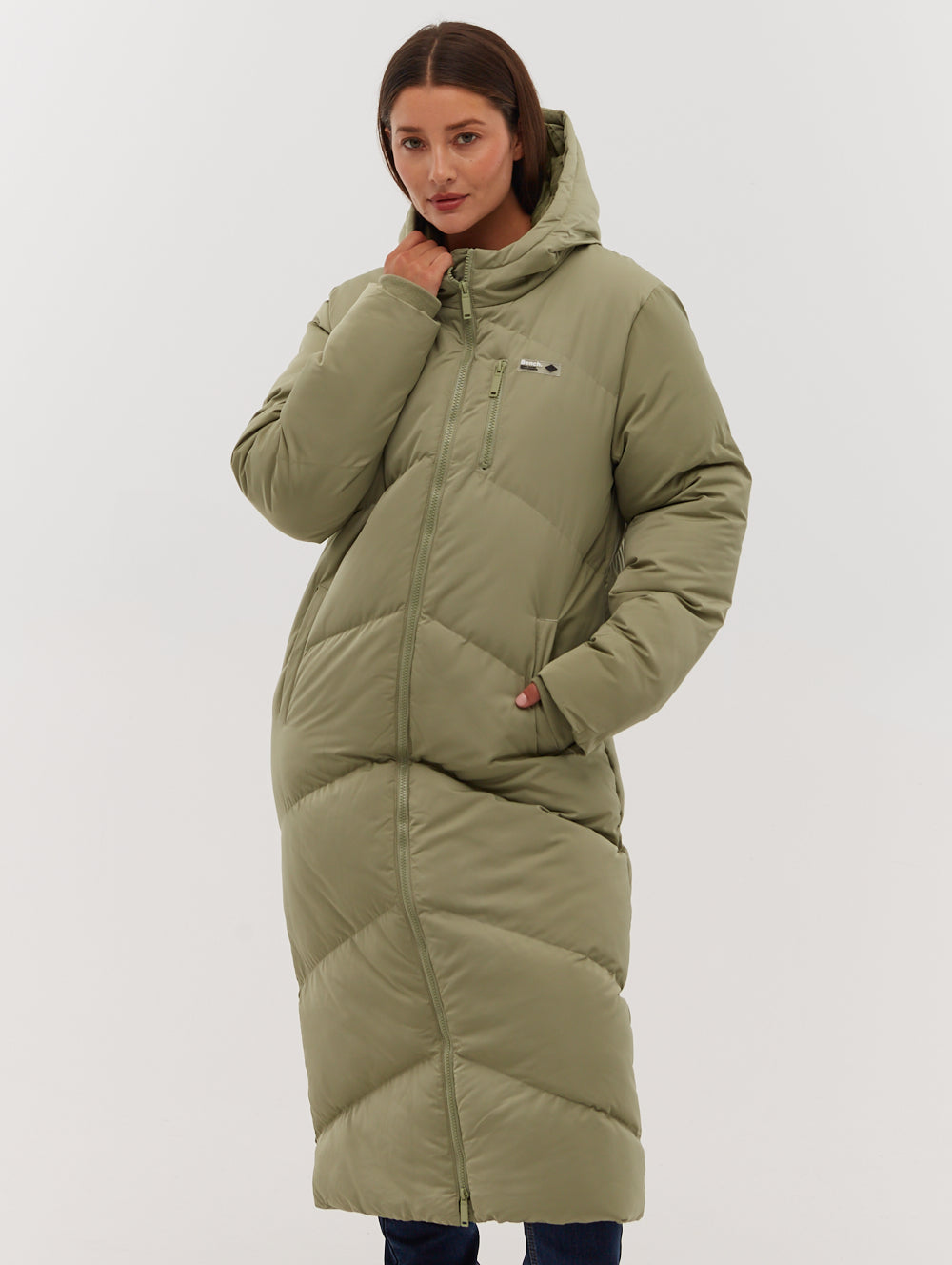 Eloraina Chevron Puffer Parka - Green