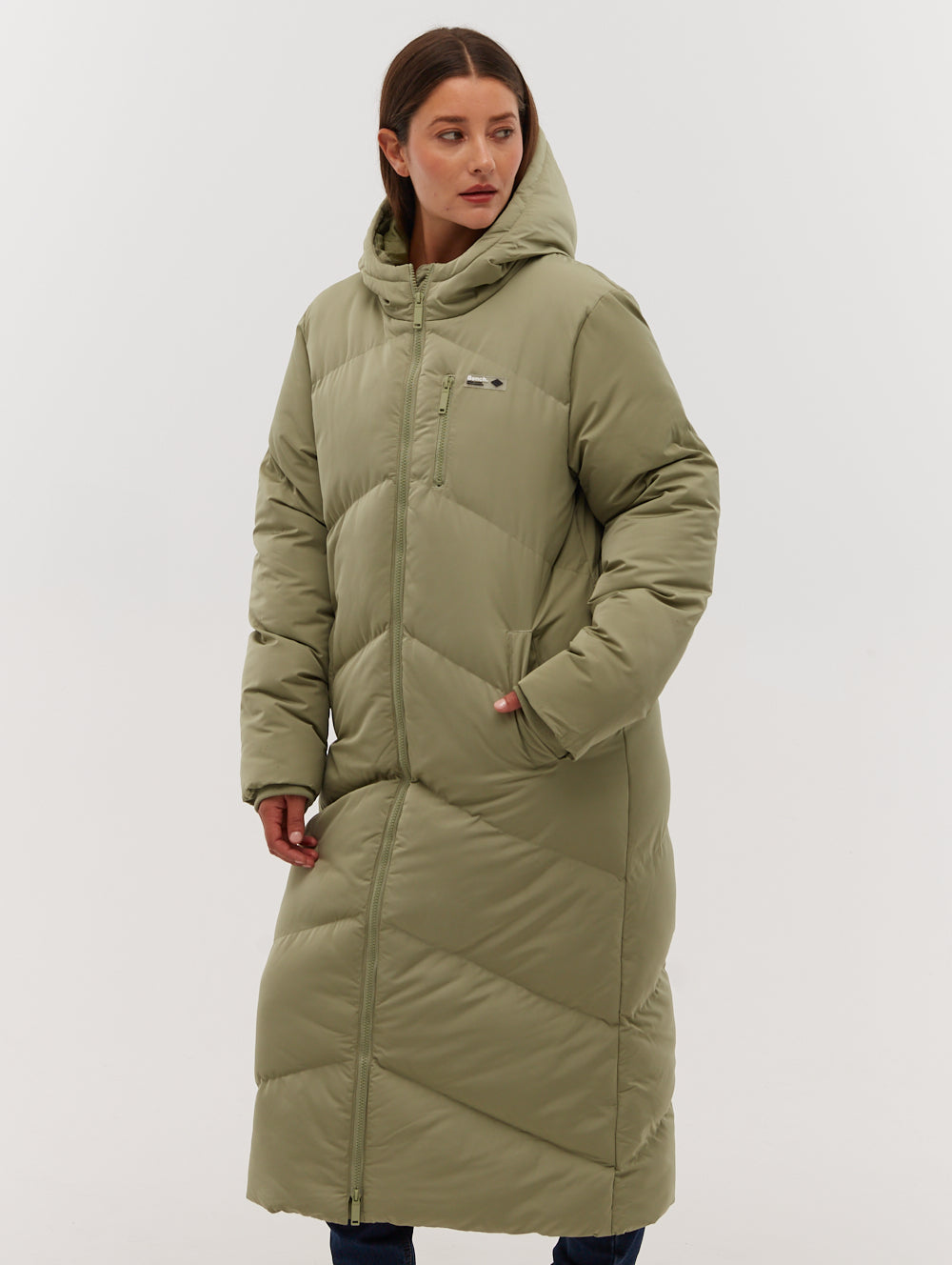 Eloraina Chevron Puffer Parka - Green