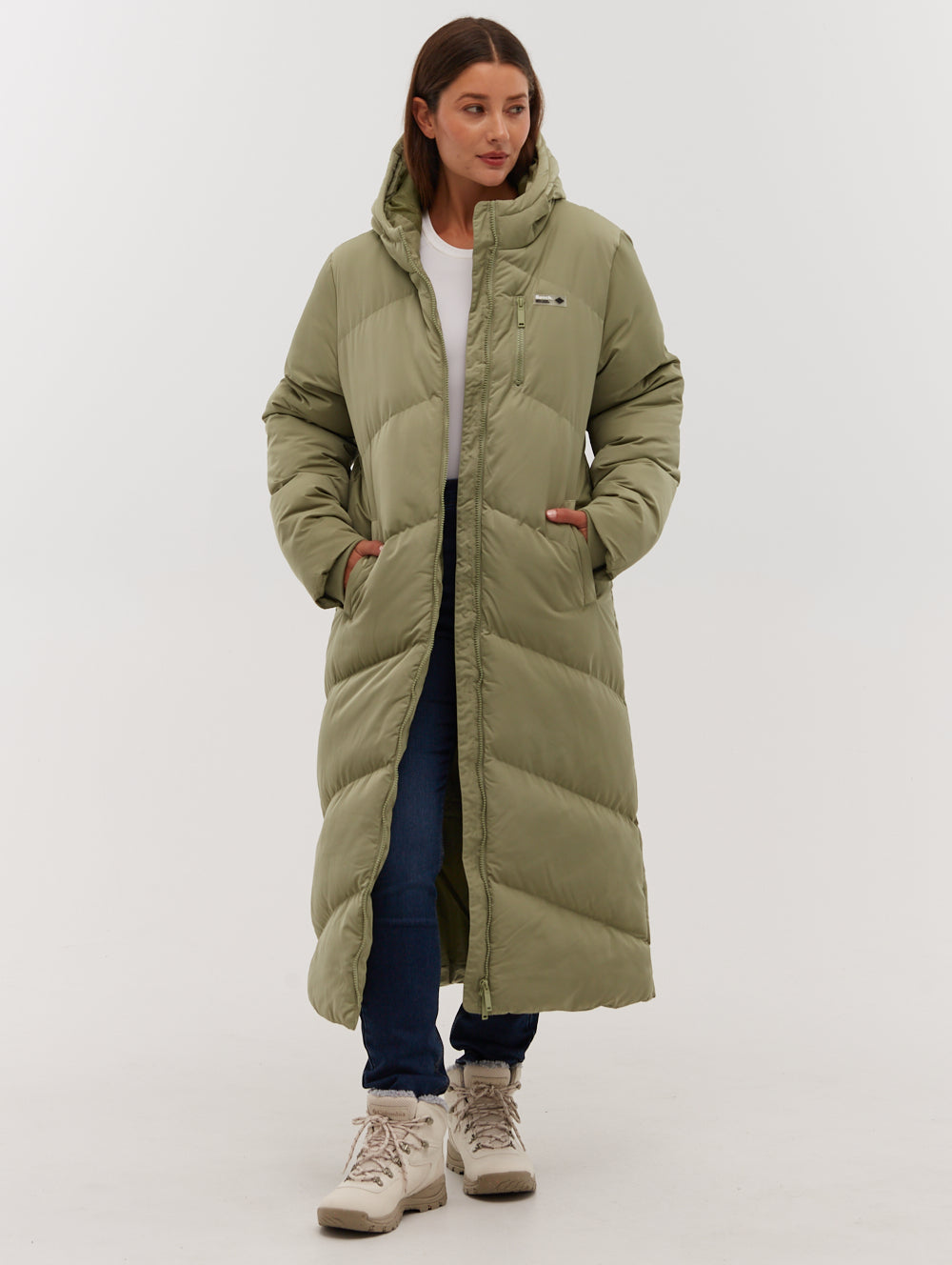Eloraina Chevron Puffer Parka - Green