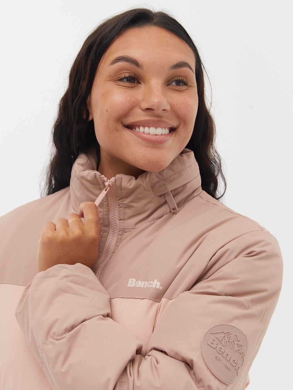 Phyllis Two-Tone Long Parka - Pink