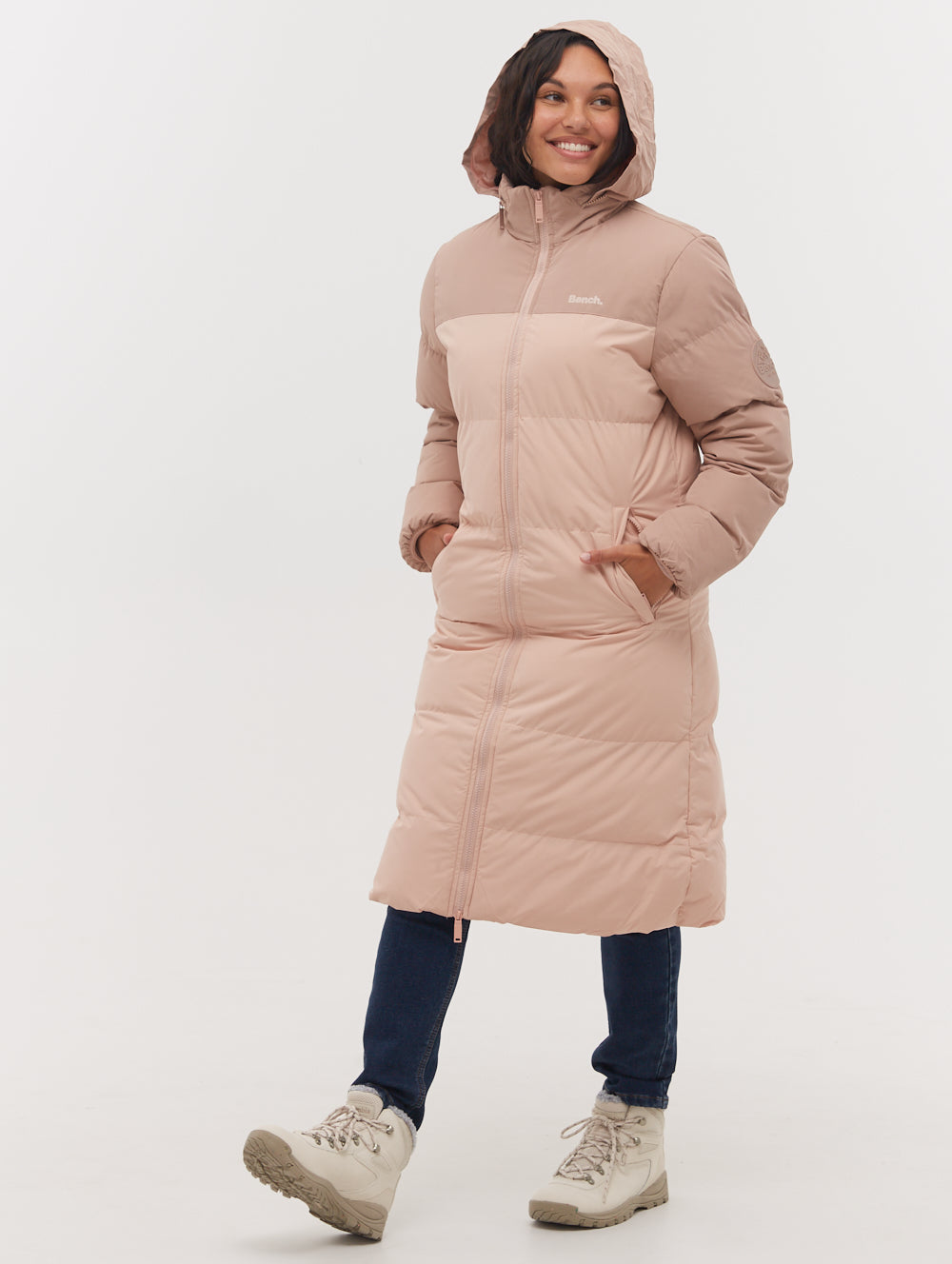 Phyllis Two-Tone Long Parka - Pink