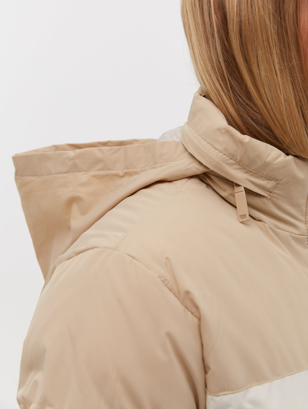 Phyllis Two-Tone Long Parka - White