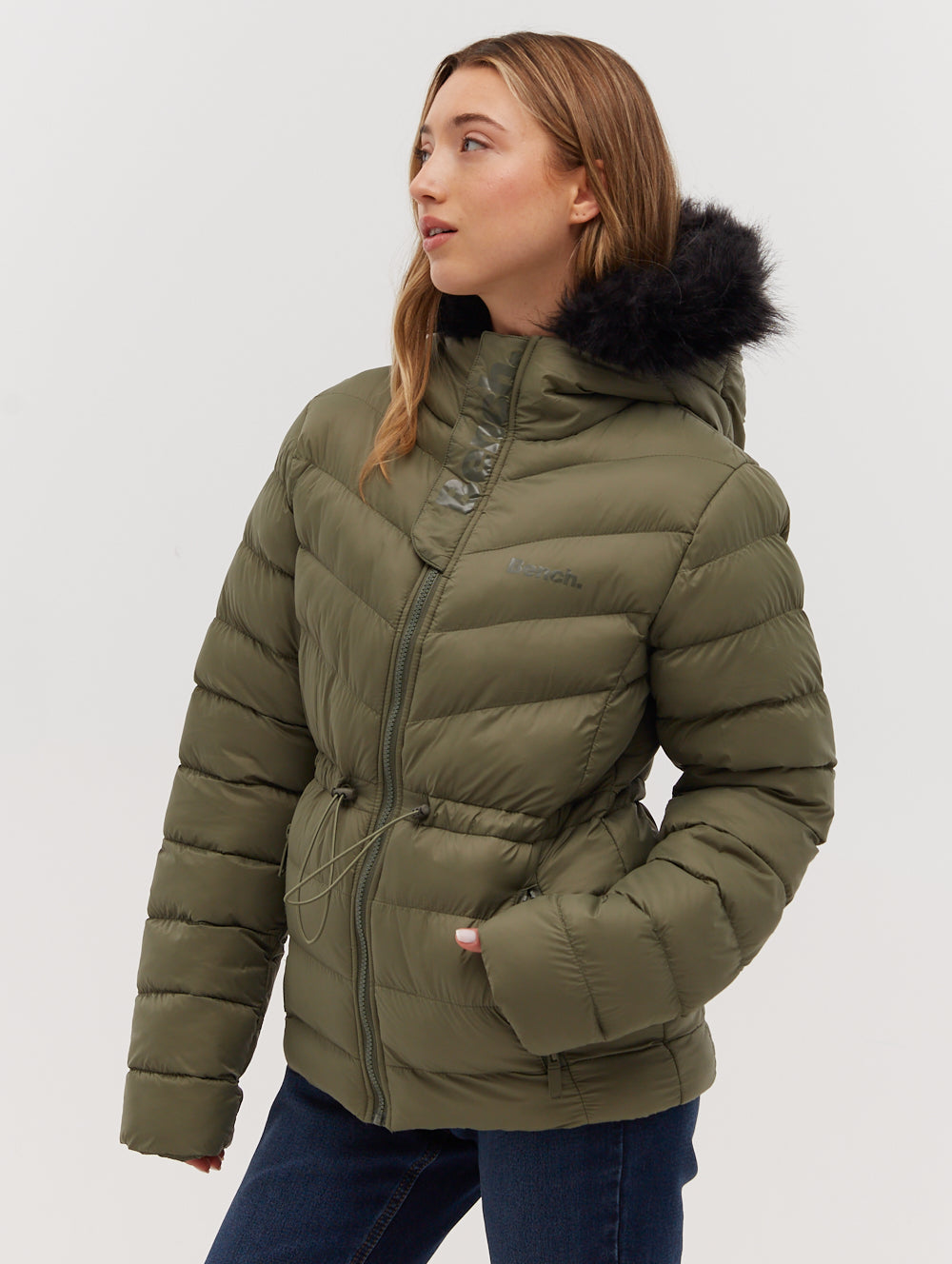 Inken Hooded Puffer Jacket - Green