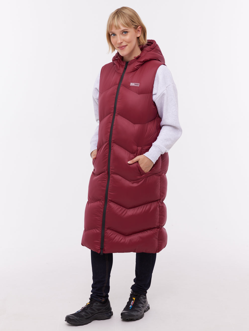 Saz Longline Hooded Vest - Red