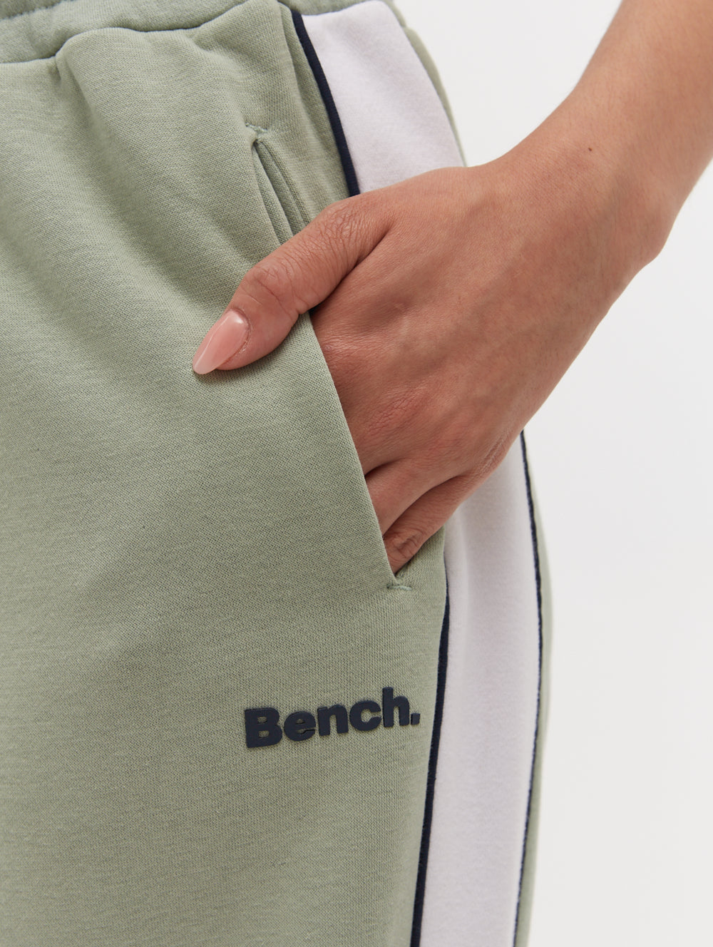 Elline Wide Leg Striped Joggers - Green