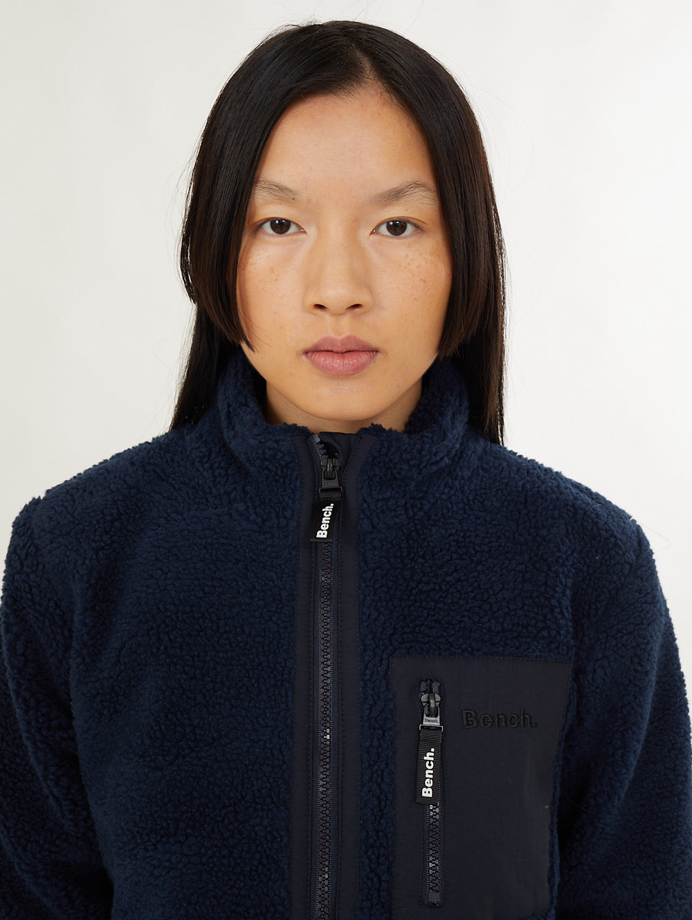 Briella Fleece Funnel Neck - Blue
