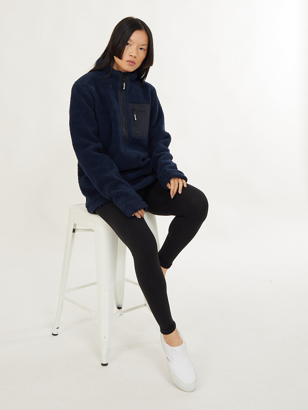 Briella Fleece Funnel Neck - Blue