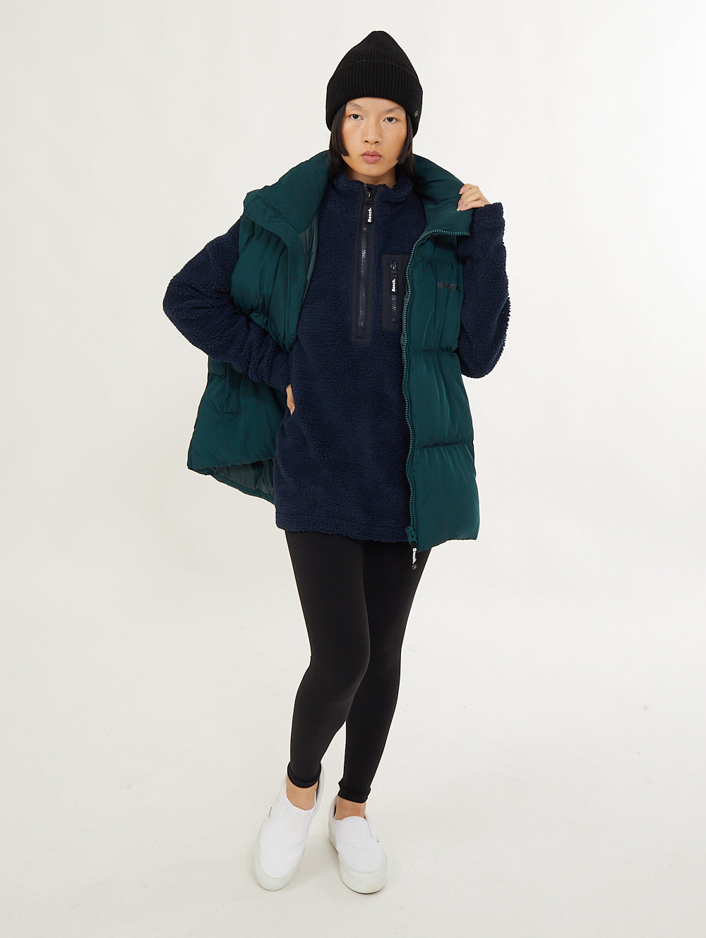 Briella Fleece Funnel Neck - Blue