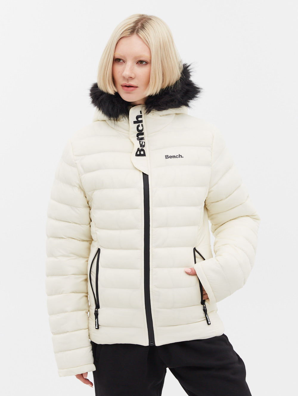 Ludlow Hooded Bomber Jacket - White