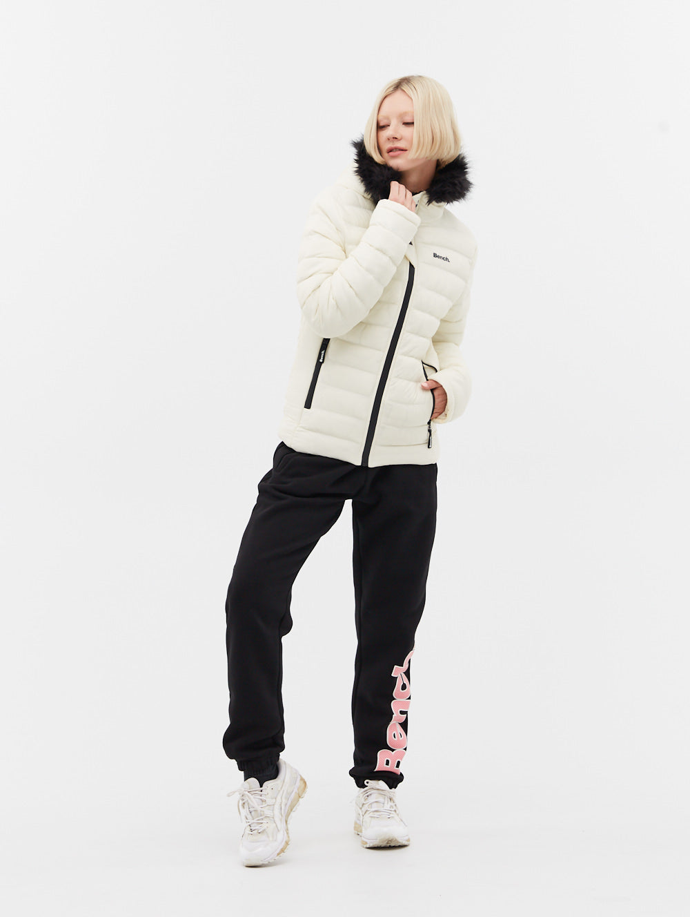 Ludlow Hooded Bomber Jacket - White