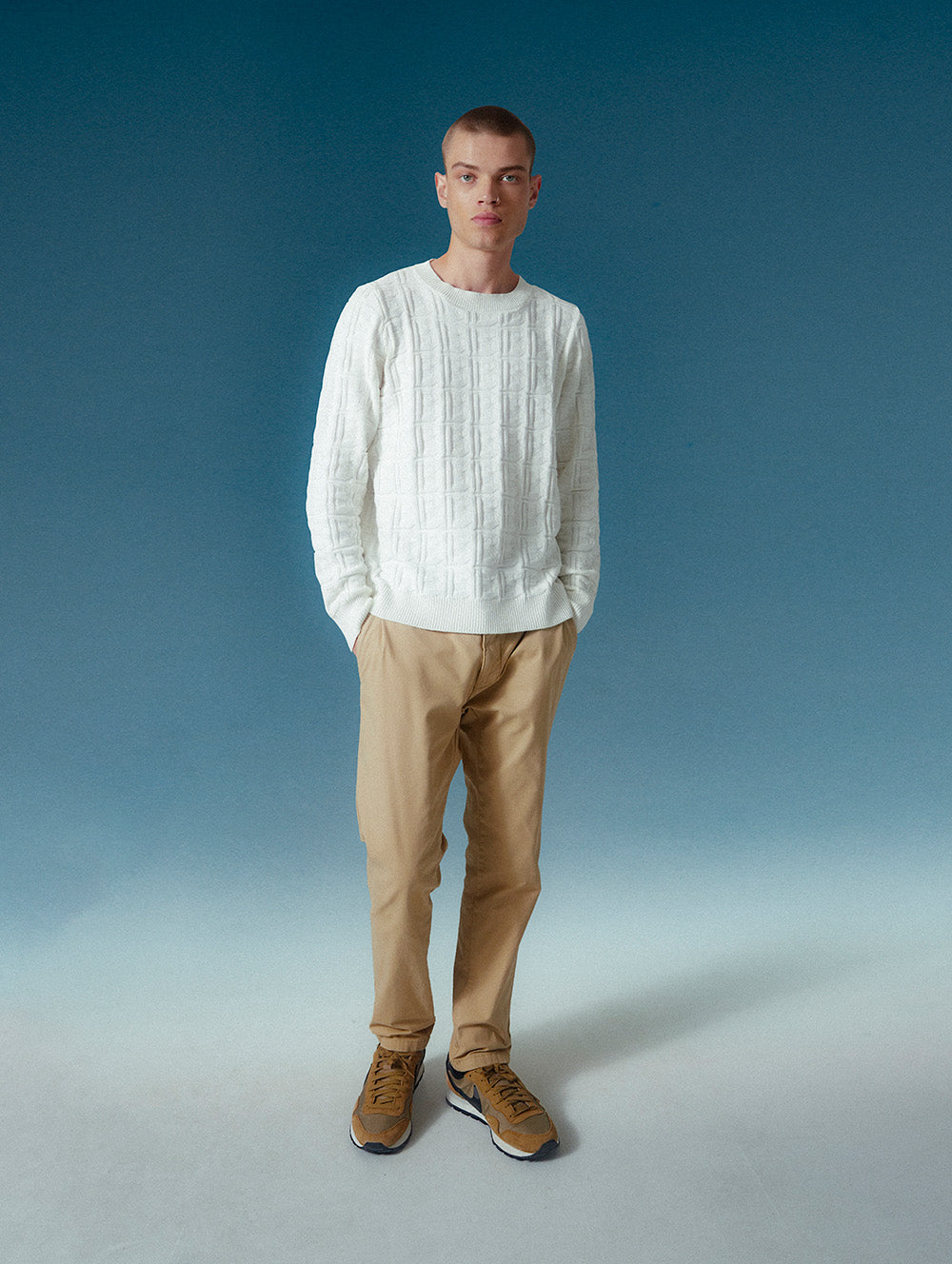 Men&#39;s Mono Organic Cotton Jacquard Sweater - BMFI43061