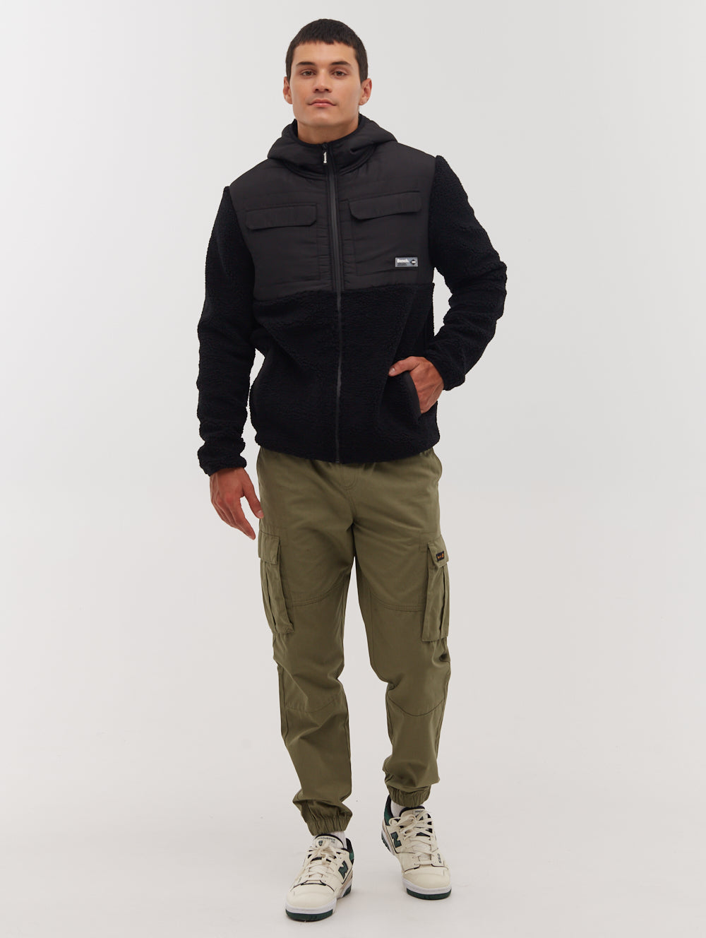 Blankor Quilted Yoke Zip-Up Sherpa