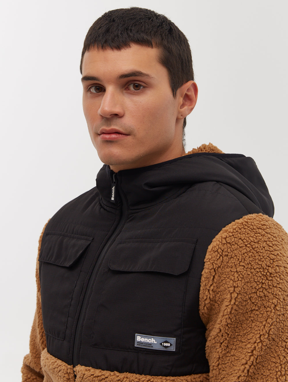 Blankor Quilted Yoke Zip-Up Sherpa