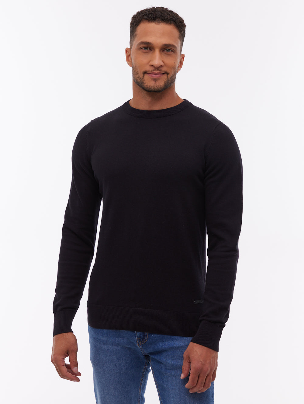 Vietro Black BK001 Knit Crews Fine Gauge  Shot 1