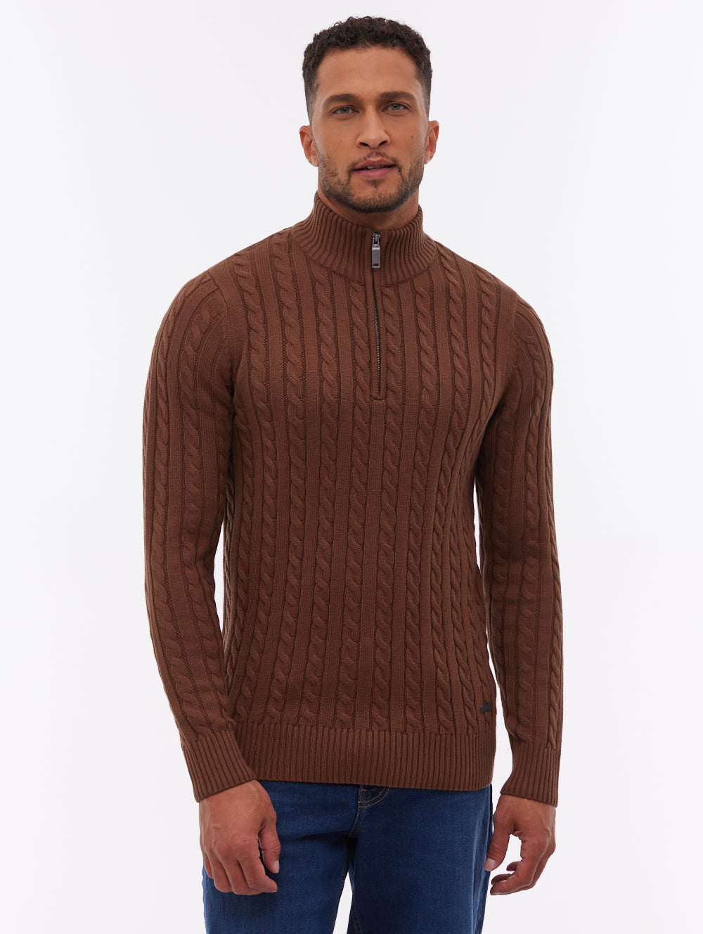 Rasola Quarter-Zip Sweater - Brown