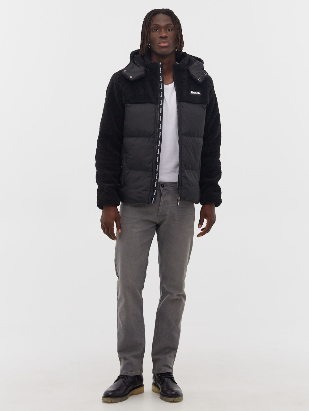 Detta Puffer Sherpa Hooded Bomber Jacket - BN2K121796