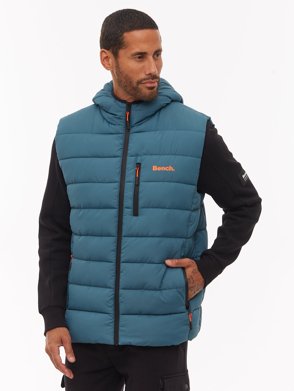 Galban Hooded Puffer Vest - Aqua